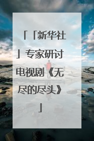 「新华社」专家研讨电视剧《无尽的尽头》