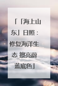 「海上山东」日照：修复海洋生态 擦亮蔚蓝底色