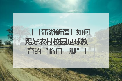 「蒲湖新语」如何踢好农村校园足球教育的“临门一脚”