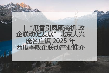 “瓜香引凤聚商机 政企联动促发展”北京大兴庞各庄镇 2025 年西瓜季政企联动产业推介活动圆满举行