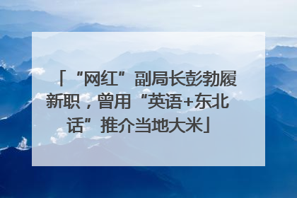 “网红”副局长彭勃履新职，曾用“英语+东北话”推介当地大米