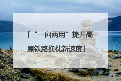 “一窗两用”提升高原铁路换枕新速度