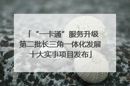 “一卡通”服务升级 第二批长三角一体化发展十大实事项目发布