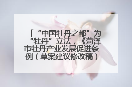 “中国牡丹之都”为“牡丹”立法，《菏泽市牡丹产业发展促进条例（草案建议修改稿）》公开征求意见
