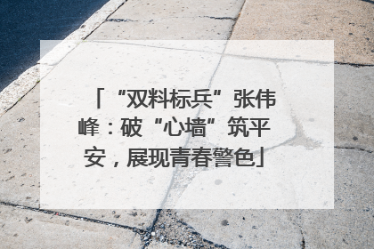“双料标兵”张伟峰：破“心墙”筑平安，展现青春警色