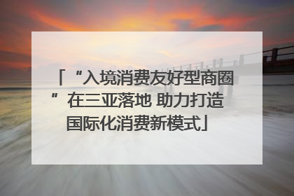 “入境消费友好型商圈”在三亚落地 助力打造国际化消费新模式