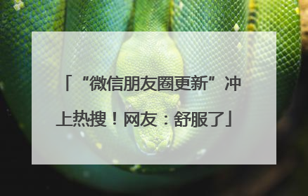 “微信朋友圈更新”冲上热搜！网友：舒服了