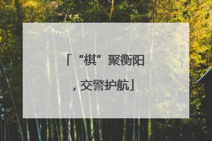“棋”聚衡阳，交警护航
