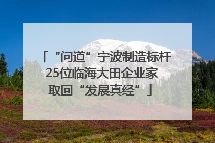 “问道”宁波制造标杆 25位临海大田企业家取回“发展真经”