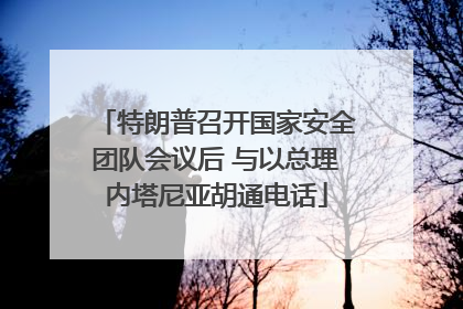 特朗普召开国家安全团队会议后 与以总理内塔尼亚胡通电话