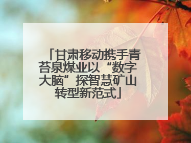 甘肃移动携手青苔泉煤业以“数字大脑”探智慧矿山转型新范式