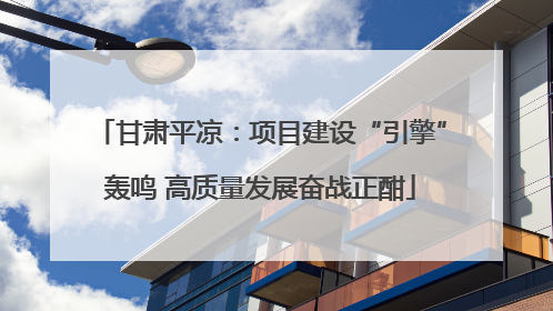 甘肃平凉：项目建设“引擎”轰鸣 高质量发展奋战正酣