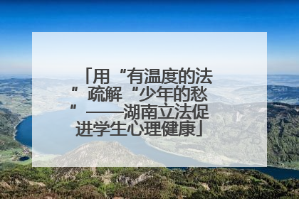 用“有温度的法”疏解“少年的愁”——湖南立法促进学生心理健康
