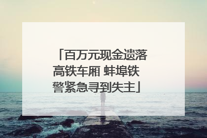 百万元现金遗落高铁车厢 蚌埠铁警紧急寻到失主
