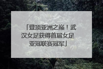 登顶亚洲之巅！武汉女足获得首届女足亚冠联赛冠军