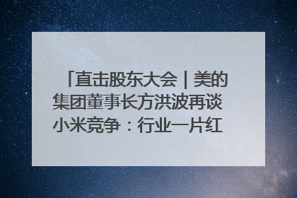 直击股东大会｜美的集团董事长方洪波再谈小米竞争：行业一片红海，打法已固定，无论谁胜都是消耗战