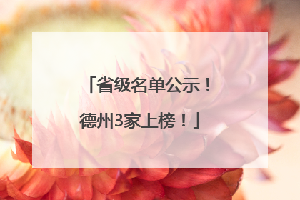 省级名单公示！德州3家上榜！