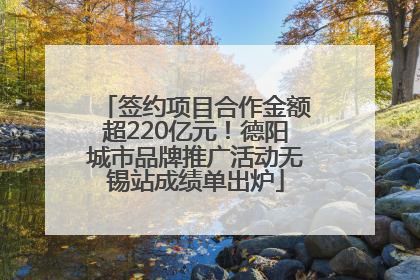签约项目合作金额超220亿元！德阳城市品牌推广活动无锡站成绩单出炉