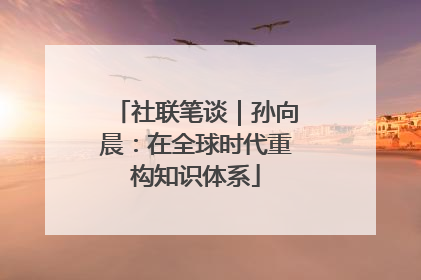 社联笔谈｜孙向晨：在全球时代重构知识体系