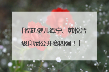 福建健儿谭宁、韩悦晋级印尼公开赛四强！
