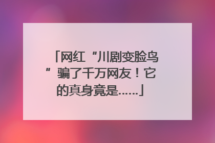 网红“川剧变脸鸟”骗了千万网友！它的真身竟是……