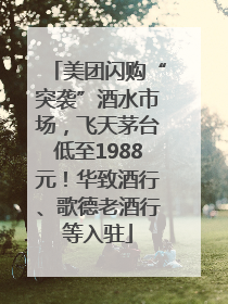 美团闪购“突袭”酒水市场，飞天茅台低至1988元！华致酒行、歌德老酒行等入驻