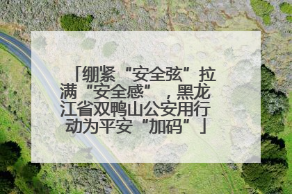 绷紧“安全弦”拉满“安全感”，黑龙江省双鸭山公安用行动为平安“加码”