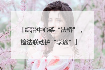 综治中心架“法桥”，检法联动护“学途”