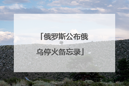 俄罗斯公布俄乌停火备忘录