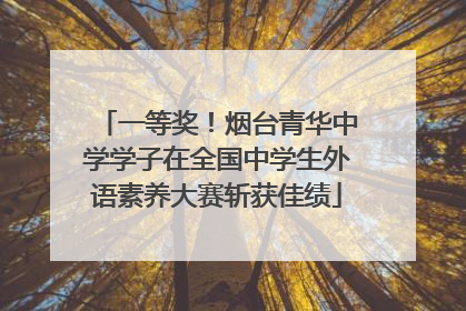 一等奖！烟台青华中学学子在全国中学生外语素养大赛斩获佳绩