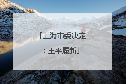 上海市委决定：王平履新