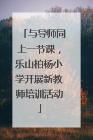 与导师同上一节课，乐山柏杨小学开展新教师培训活动