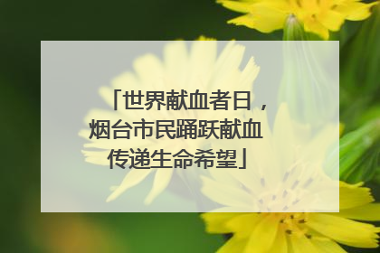 世界献血者日，烟台市民踊跃献血传递生命希望