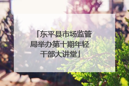 东平县市场监管局举办第十期年轻干部大讲堂
