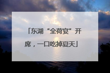 东湖“全荷宴”开席，一口吃掉夏天