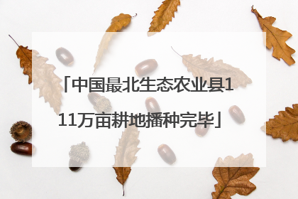 中国最北生态农业县111万亩耕地播种完毕