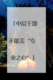 中层干部不能丢“专业之心”