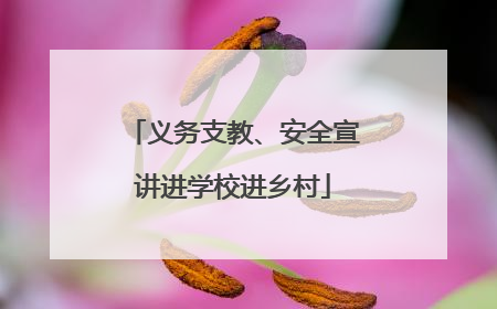 义务支教、安全宣讲进学校进乡村