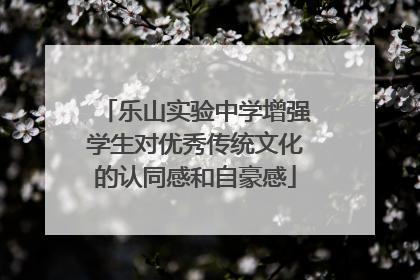 乐山实验中学增强学生对优秀传统文化的认同感和自豪感