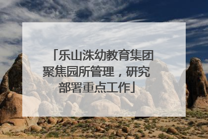 乐山洙幼教育集团聚焦园所管理，研究部署重点工作