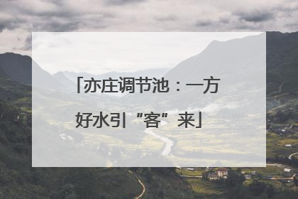 亦庄调节池：一方好水引“客”来