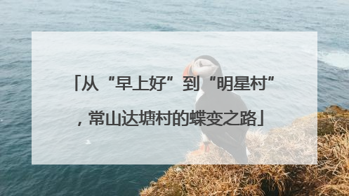 从“早上好”到“明星村”，常山达塘村的蝶变之路