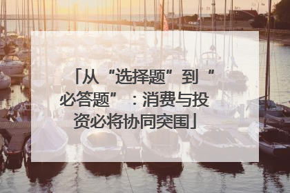 从“选择题”到“必答题”：消费与投资必将协同突围