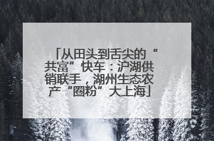 从田头到舌尖的“共富”快车：沪湖供销联手，湖州生态农产“圈粉”大上海