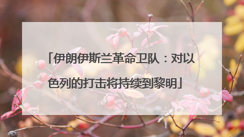 伊朗伊斯兰革命卫队：对以色列的打击将持续到黎明