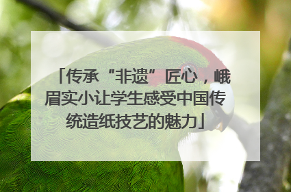 传承“非遗”匠心，峨眉实小让学生感受中国传统造纸技艺的魅力