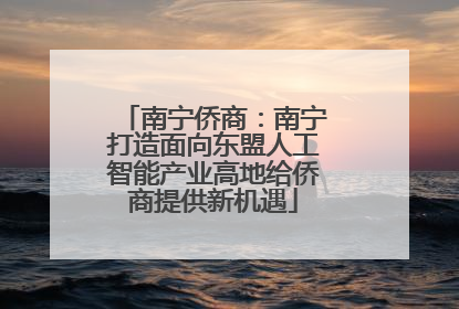 南宁侨商：南宁打造面向东盟人工智能产业高地给侨商提供新机遇