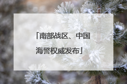 南部战区、中国海警权威发布