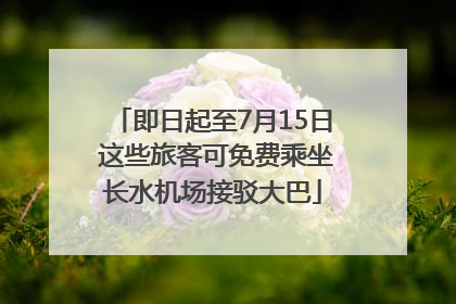即日起至7月15日 这些旅客可免费乘坐长水机场接驳大巴