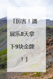 厉害！潘展乐8天拿下9块金牌！
